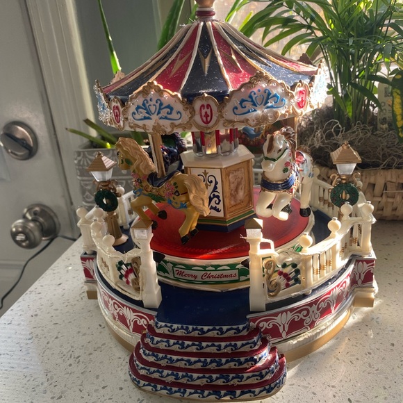 Fiber optic lighted christmas village